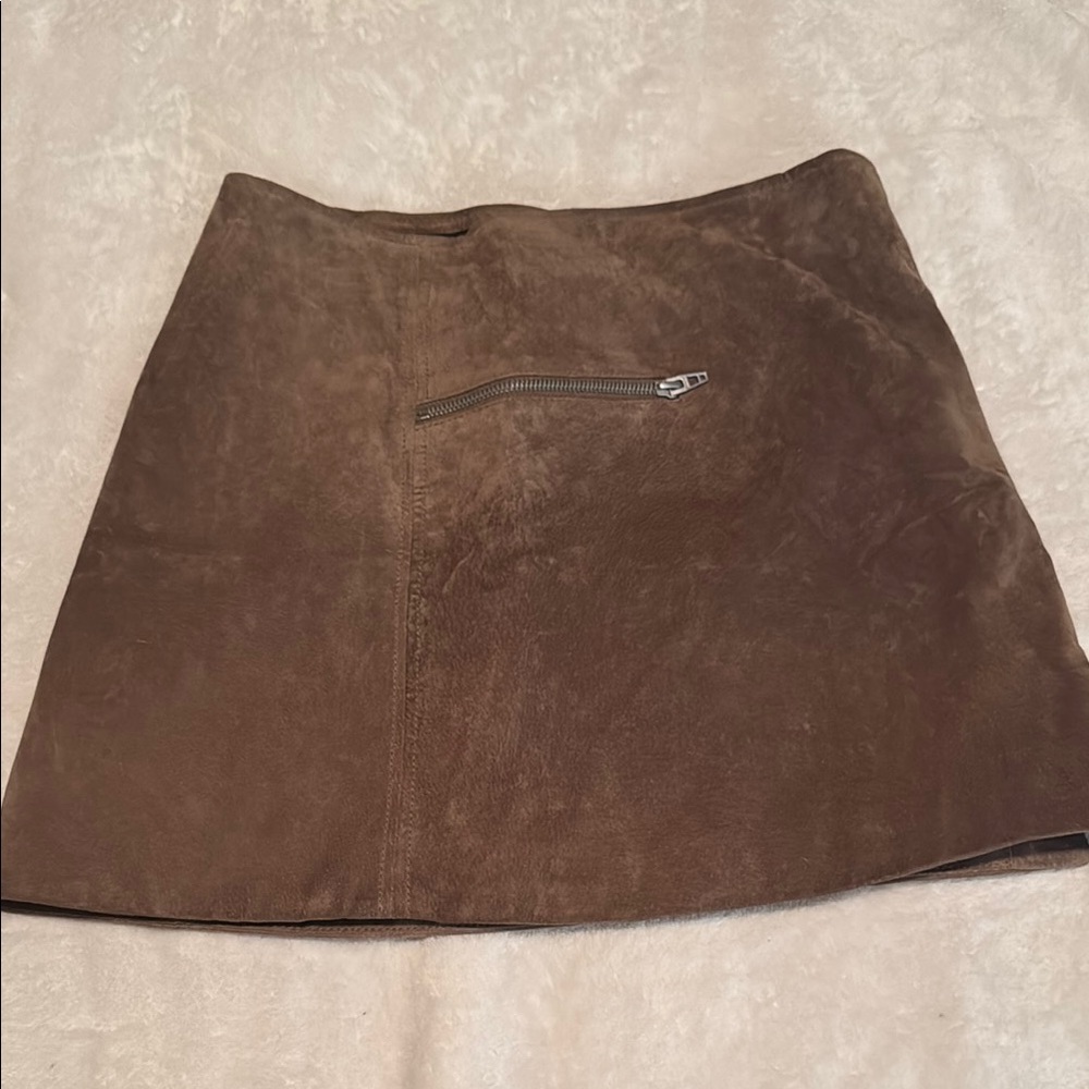 Blank NYC Brown A-Line Mini Skirt for Casual Wear
